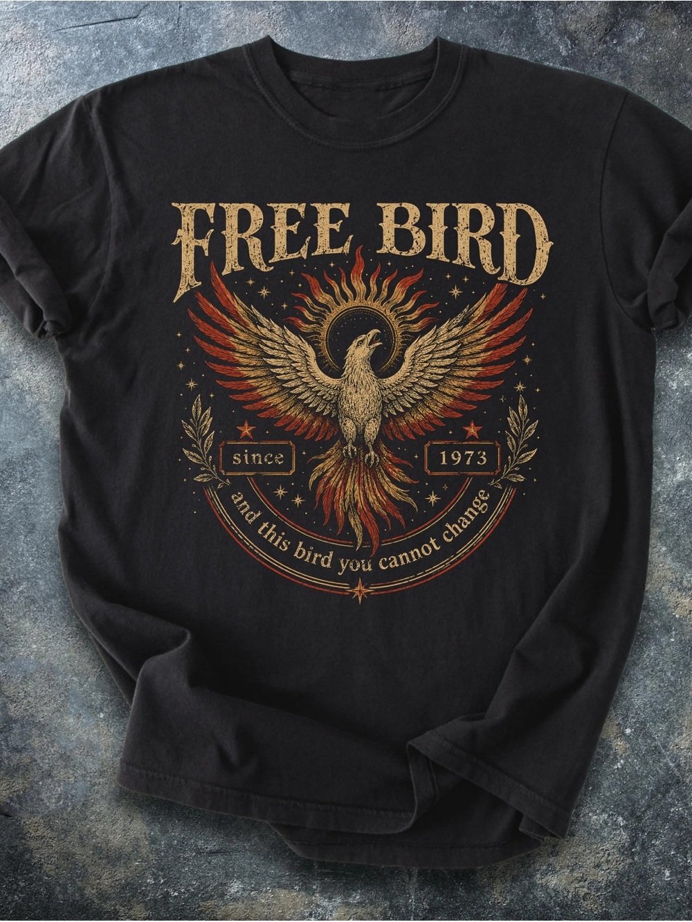 Free Bird 1973 Shirt, RockGraphic Tee Unisex